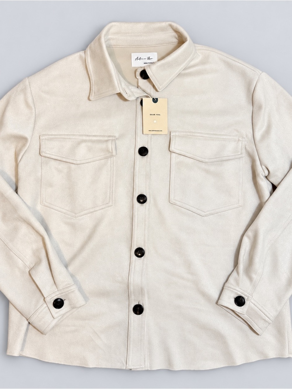Cream Button-Up Shacket – Size L – New With Tags